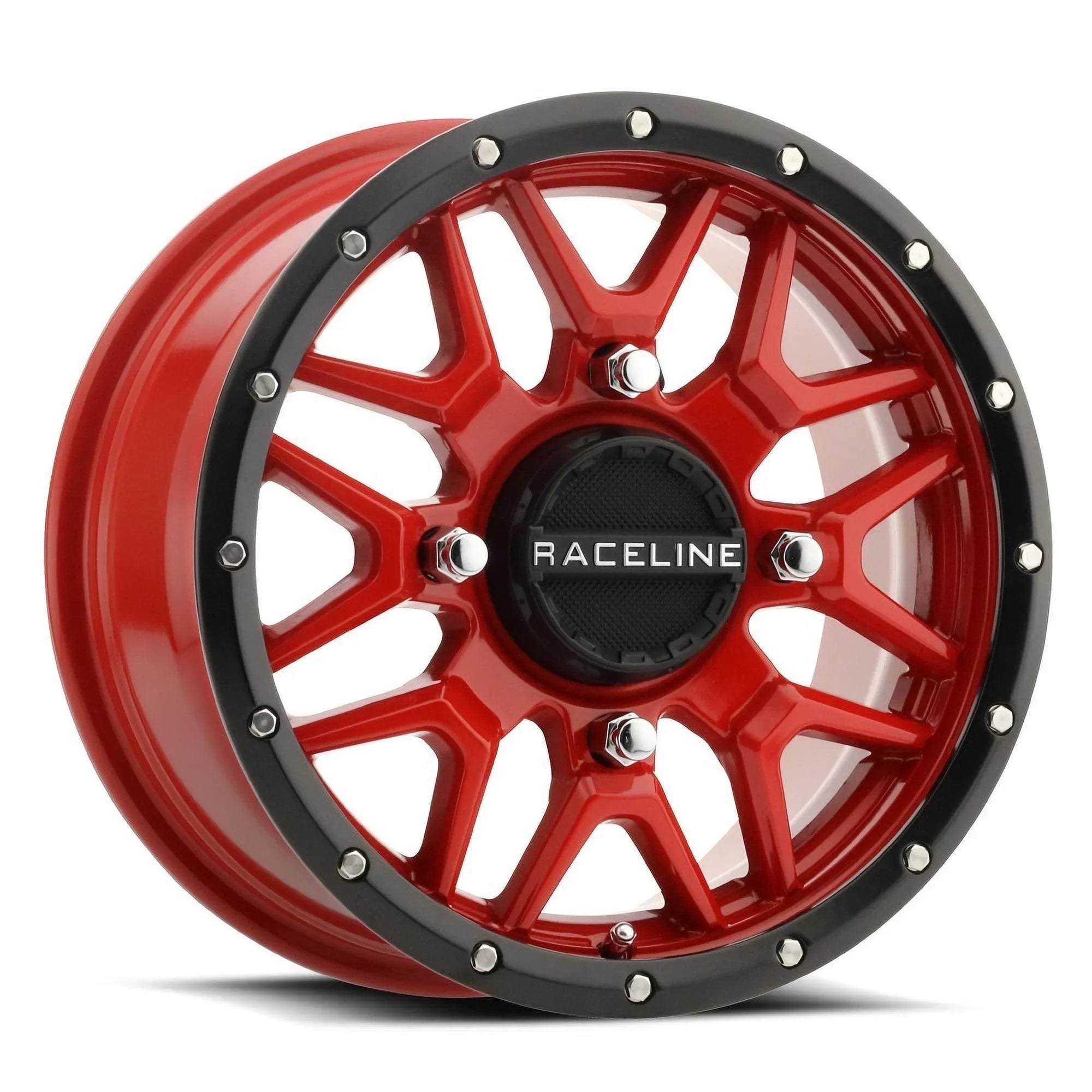 Raceline Krank 14" Red Wheels 28" Reptile Tires Kawasaki Mule Pro FXT