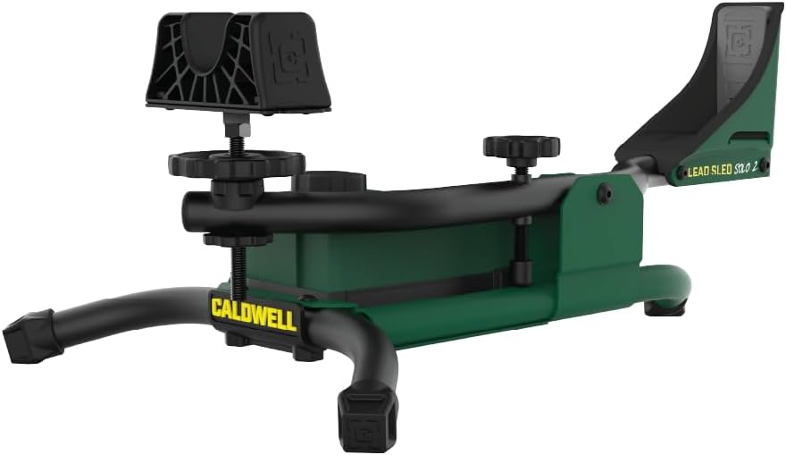 Caldwell Lead Sled Solo Shooting Rest with Offset Frame, Recoil Reducing Pad, Adjustable Front Rest, Heavy-Duty Steel, for Range Shooting, Hunting