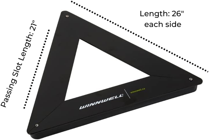 Winnwell Triangle Hockey Passing Aid - Passing & Stick Handling Trainer for On or Off Ice, Help Improve Puck Control & Shooting with Rubber Rebounder Passing Aide | Equipment Made for Kids & Adult