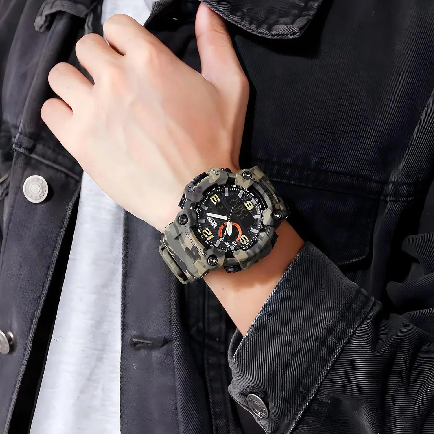 Gosasa Gentlemen Watches Multi Function Military S-Shock Sports Watch LED Digital Waterproof Alarm Watches…