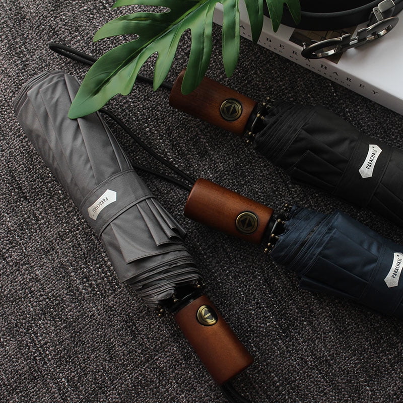 Umbrella Individuals Business 10 Ribs Wood Handle Golf Sun Umbrellas Windproof Anti UV Parasol Clear Umbrella UPF50+