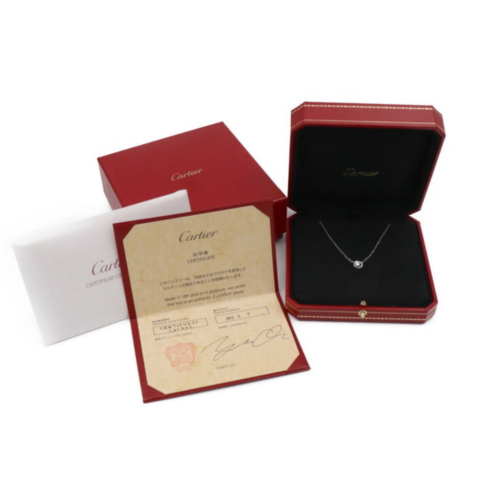 Pre-Owned CARTIER Cartier Trinity necklace CRB7224532 K18WG ceramic diamond white gold Dark Final Point 750 (Good)