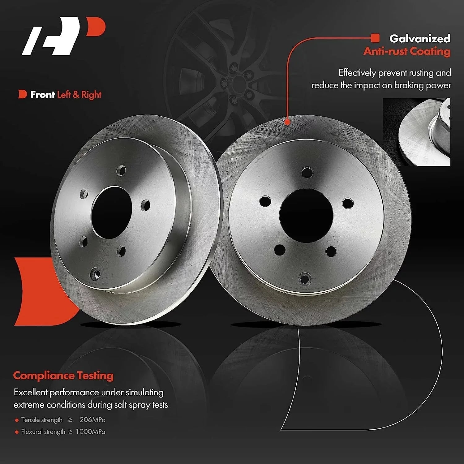 A-Premium 11.48 inch(292 mm) Rear Solid Disc Brake Rotors + Ceramic Pads Kit Compatible with Select Nissan Models - Altima 2002-2020, Juke 2011-2017, Maxima 2004-2008, Sentra 2007-2019, 6-PC Set