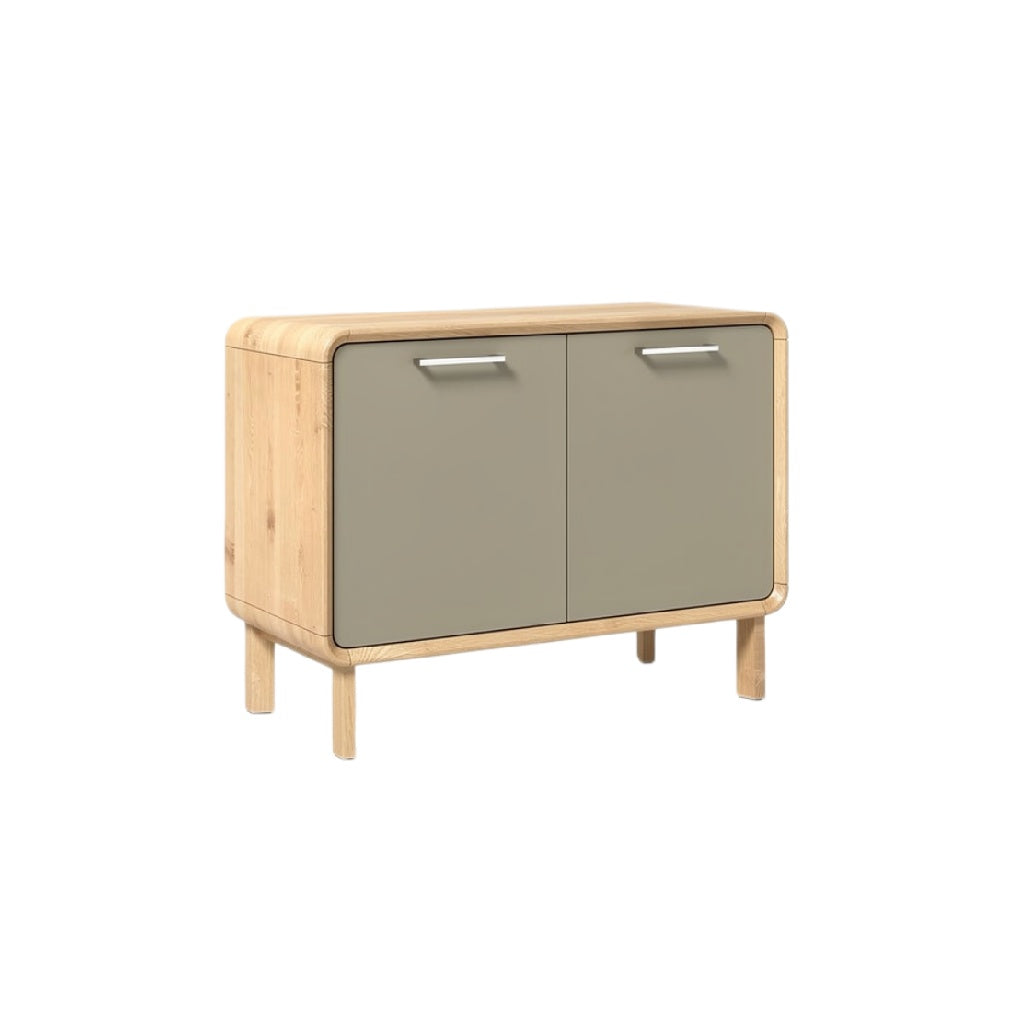 Modern Minimalist Wooden Sideboard with Grey Doors