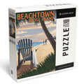 Lantern Press 1000 Piece Jigsaw Puzzle, Beachtown, Jekyll Island, Georgia, Adirondack Chair on the Beach