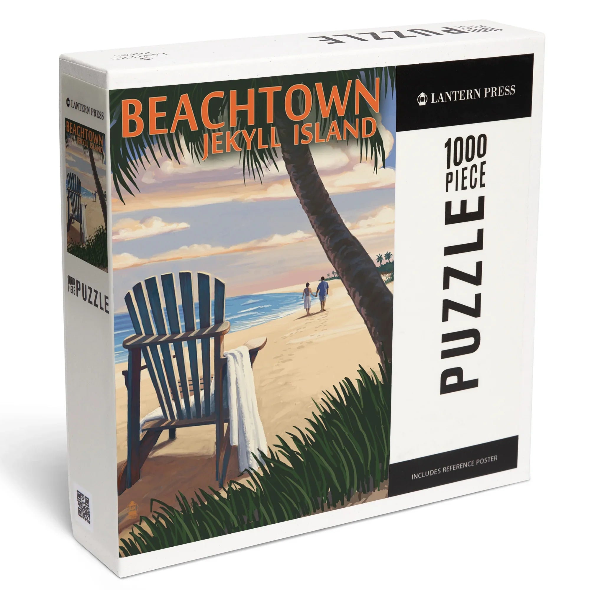 Lantern Press 1000 Piece Jigsaw Puzzle, Beachtown, Jekyll Island, Georgia, Adirondack Chair on the Beach