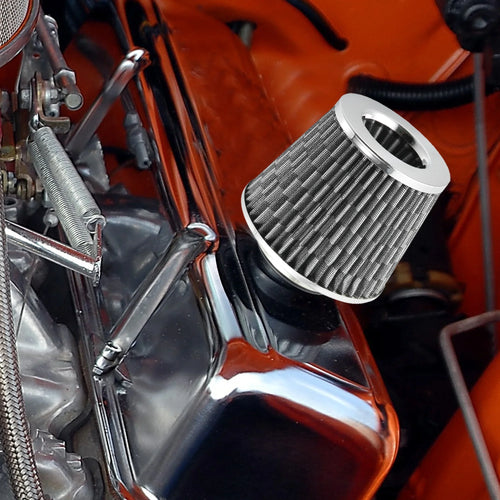 1pcs 2.7" 70mm Reducer Ring Inlet Cold Air Intake Cone Individuals Washable Clamp on Dry Air Filter Carbon Fiber Pattern
