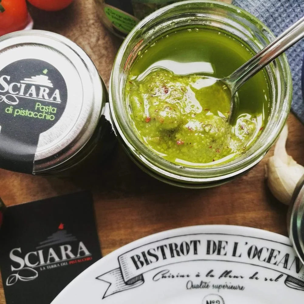 Sicilian Pistachio Pesto Pistachio From Bronte, Italy Glass Jar 190G (6.7 Oz) (Pack Of 2)