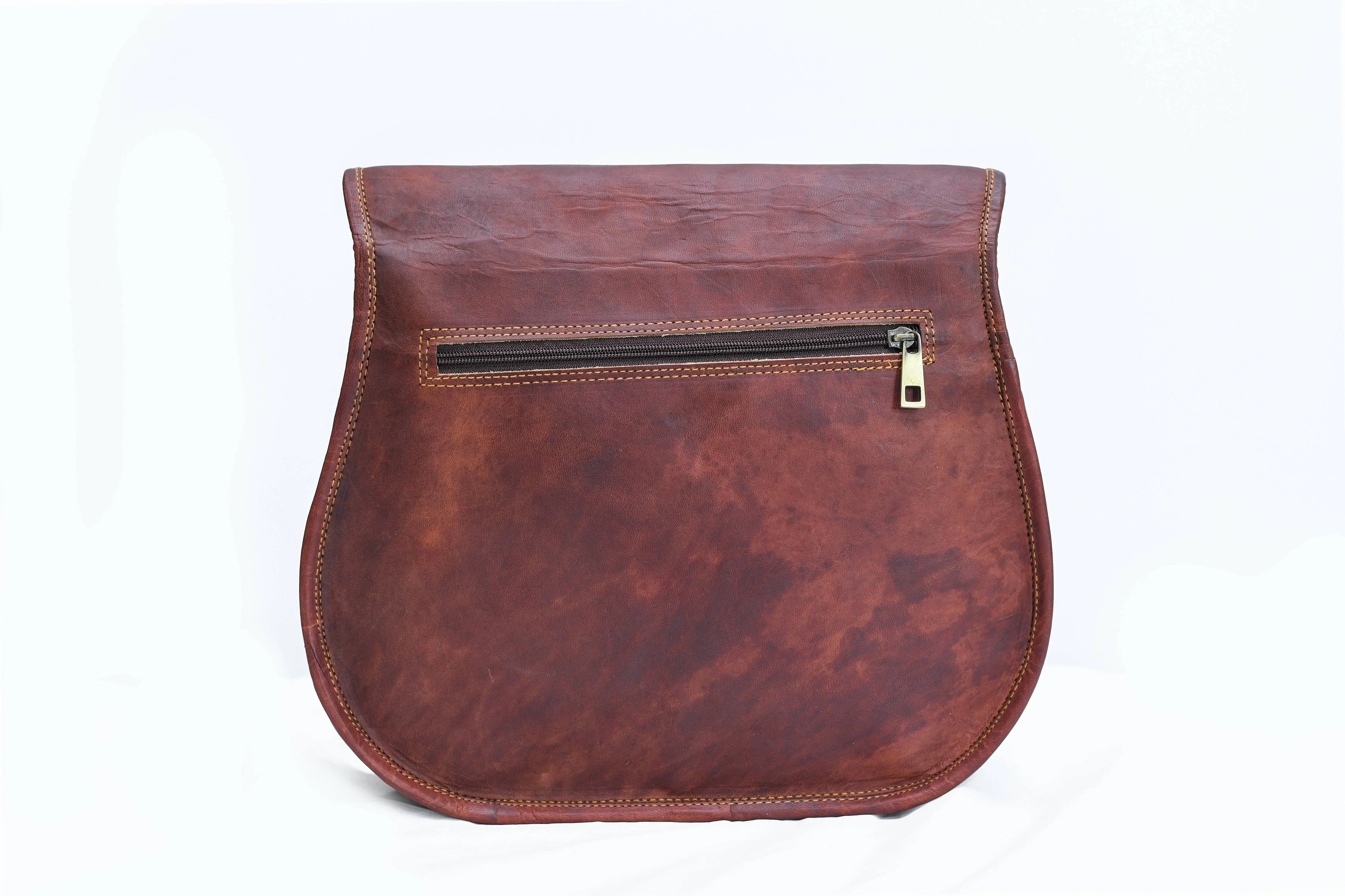 9" Individuals Real Leather Shoulder Cross Body Satchel Saddle Tablet Retro Rustic Vintage Bag Handbags Purse