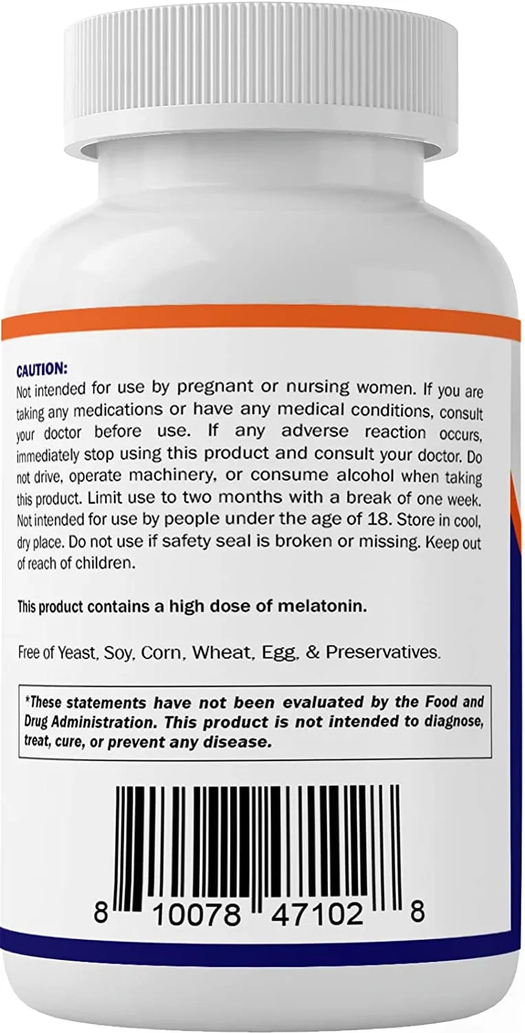 Vitamatic Melatonin 60mg Fast Dissolve Tablets - 60 Vegan Natural Berry Flavor Tablets - Non-Habit Forming - Non-GMO, Gluten Free (2 Bottles)