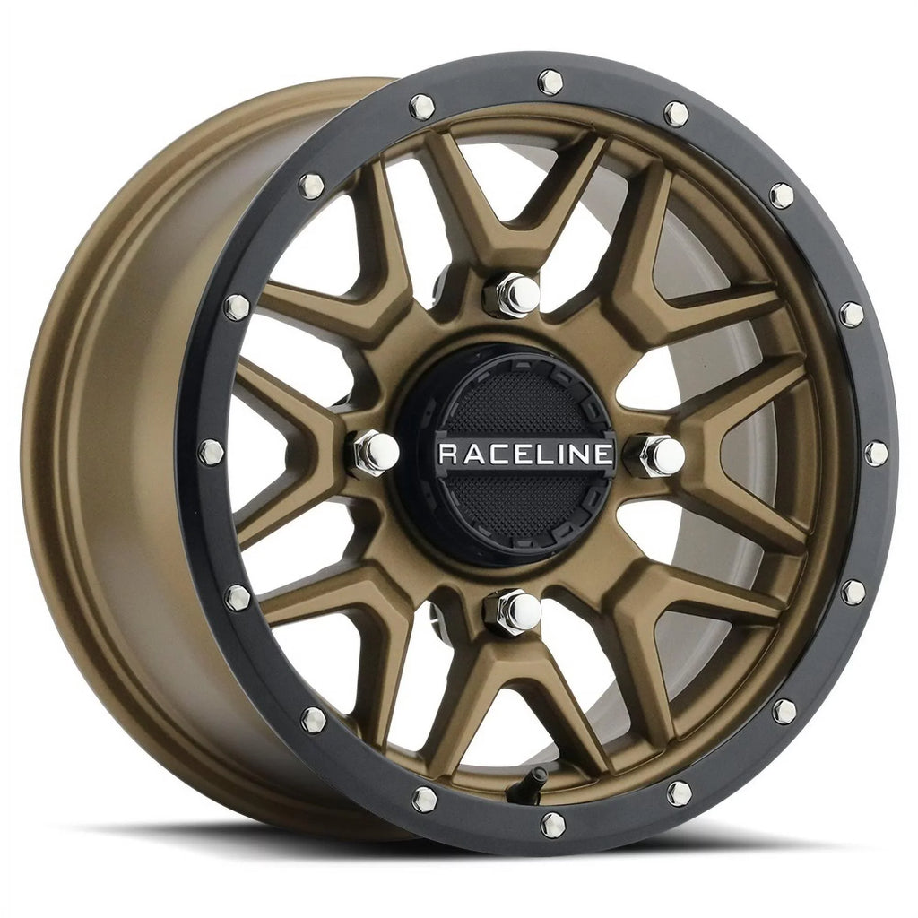 Raceline Krank 14" Bronze Wheels 27" BFG KM3 Tires Can-Am Commander Maverick Renegade Outlander Final Point