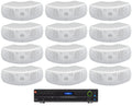 JBL VMA1120 Commercial 70v Amplifier+(12) White Dual 4" Speakers For Restaurant