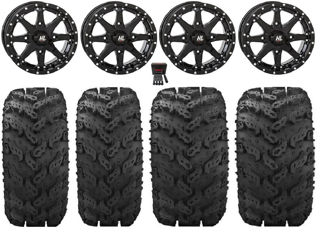 High Lifter HL10 14" Wheels Ebony 26" Reptile Tires Kawasaki Mule Pro FXT