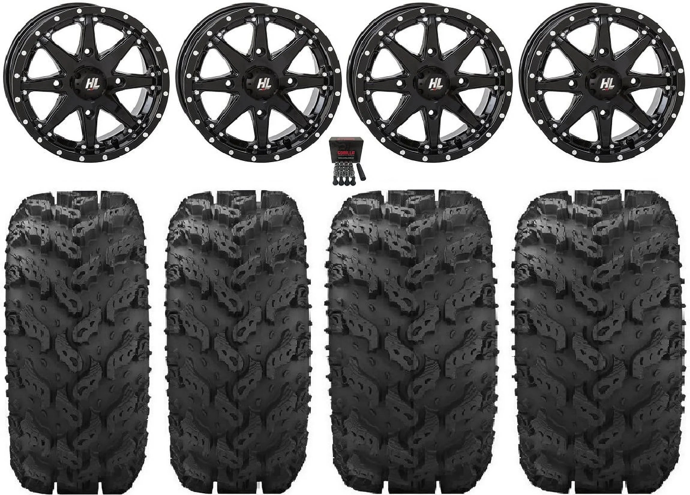 High Lifter HL10 14" Wheels Ebony 26" Reptile Tires Kawasaki Mule Pro FXT