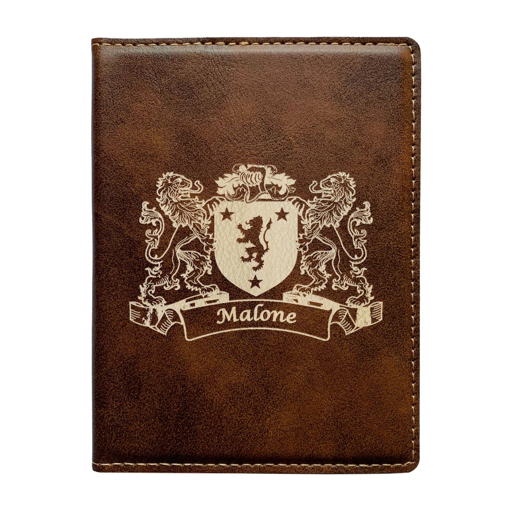 Malone Irish Coat of Arms Leather Passport Wallet