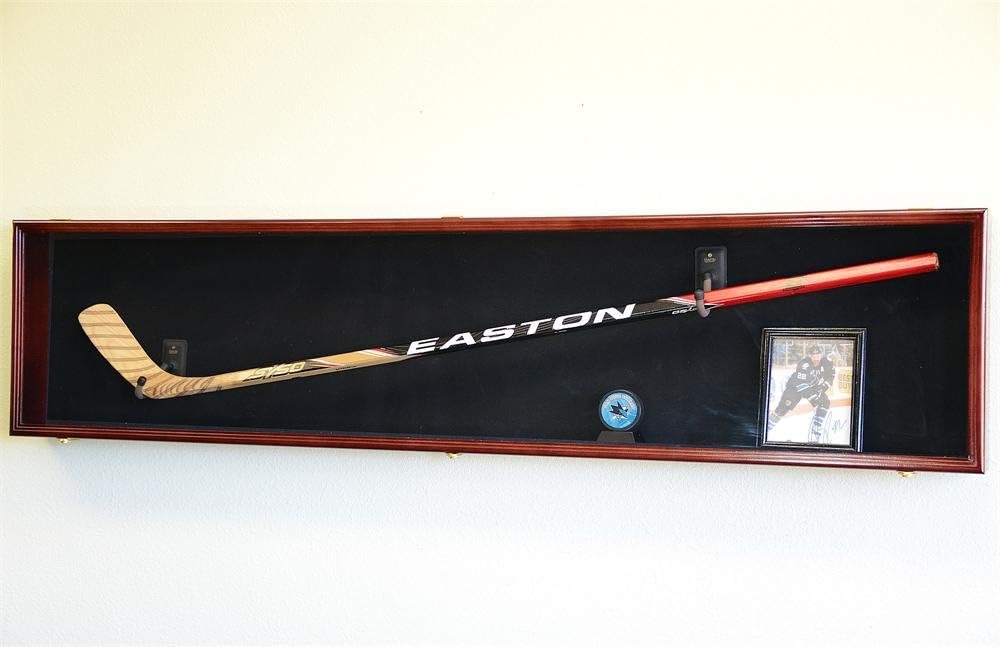 Hockey Stick Puck Display Case Rack Holder Full Size Wall Mounted