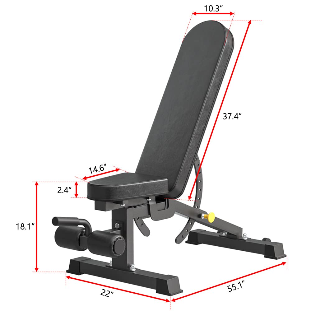 Adjustable Bench,Incline Flat Decline Sit Up Weight Bench,Dumbbell Stool