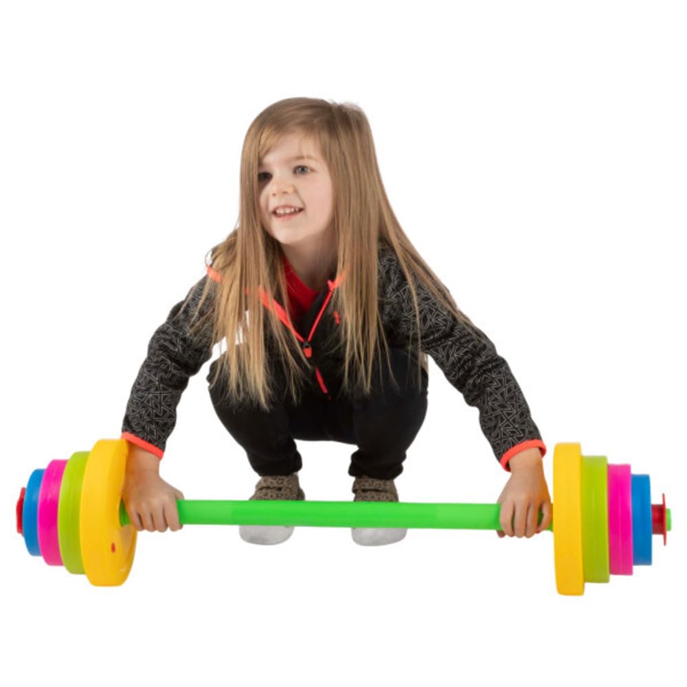 Hey! Play! Kids Exercise Equipment Collection: Strength Training, Cardio, Endurance, and Active Play Essentials - Kids Weight Bench Set