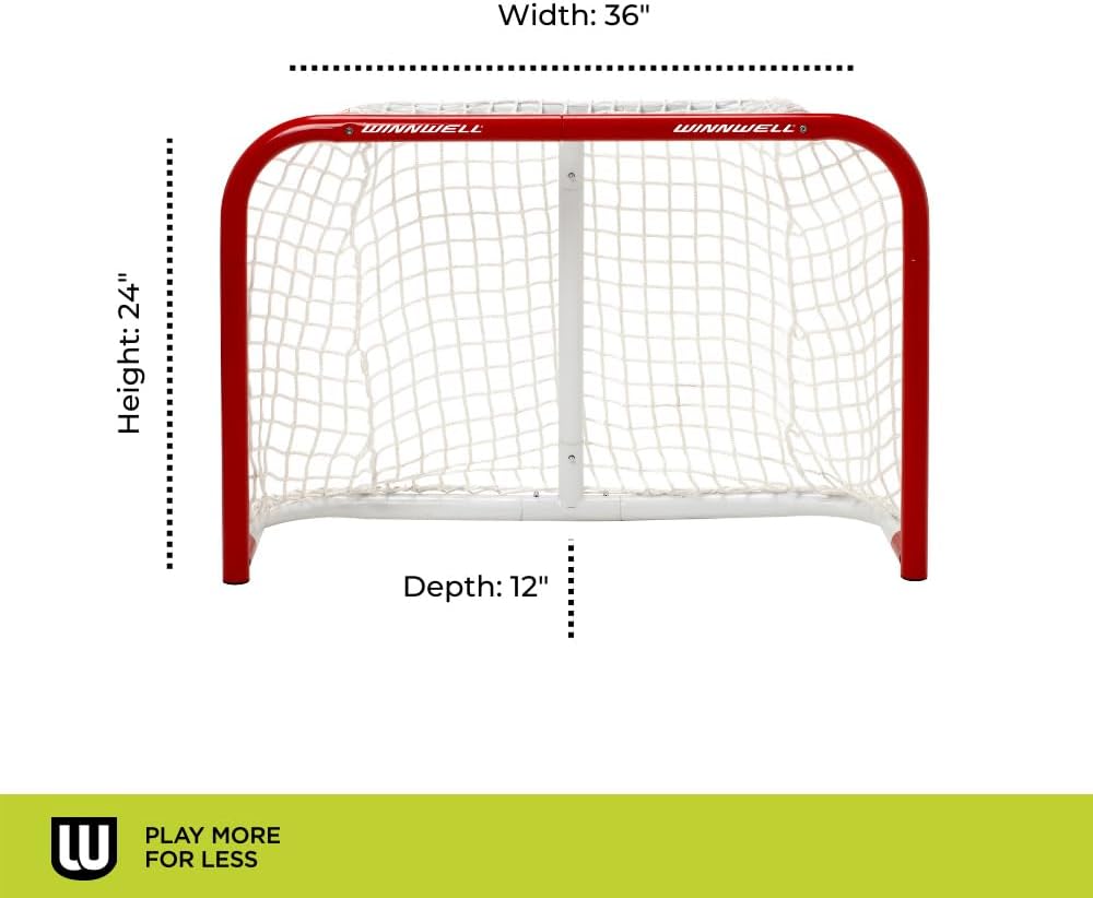 Winnwell Heavy Duty Hockey Net - Indoor & Outdoor Goal Equipment - Essential Training Gear for Ice Hockey Pucks
