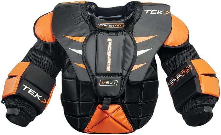 PowerTek Barikad V5.0 Ice Hockey Goalie Goal Chest Arm Pads, Youth S/M or L/XL