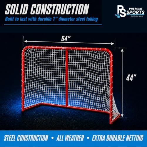 PS Bundle 54â Junior Steel Street Hockey Goal + 12-Pack Street Hockey Balls
