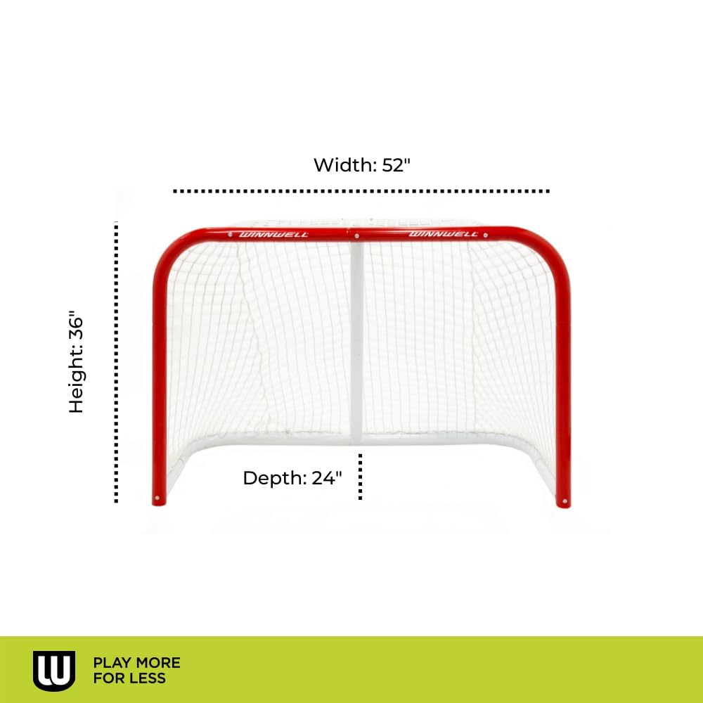Winnwell Heavy Duty Hockey Net - Indoor & Outdoor Goal Equipment - Essential Training Gear for Ice Hockey Pucks
