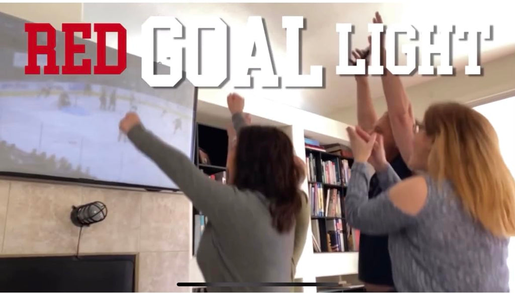 Hockey Goal Light All Sport Football Baseball Turns red When Your Team Scores. Linked to and Compatible with All Arena scoreboards, Works with Any Mobile Device on WiFi Network