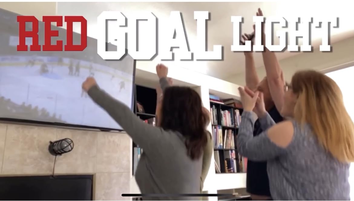 Hockey Goal Light All Sport Football Baseball Turns red When Your Team Scores. Linked to and Compatible with All Arena scoreboards, Works with Any Mobile Device on WiFi Network