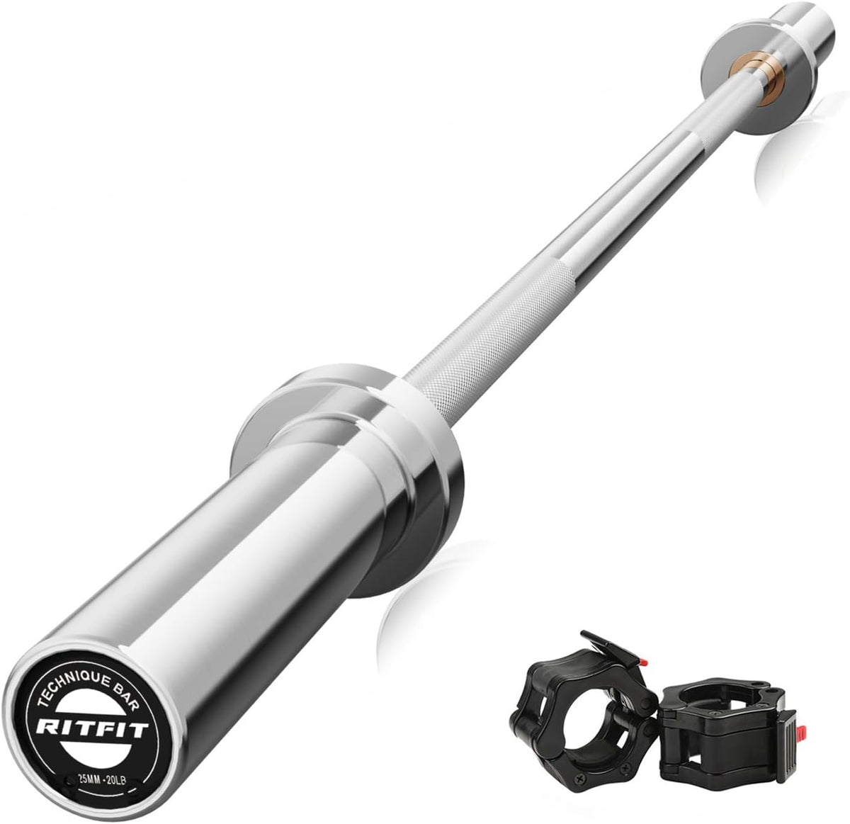 RITFIT Olympic Barbell 4ft/6ft - 2 Inch Weight Bar for Strength Training, Weightlifting, Squat, Deadlift, Bench Press, Curl, Overhead Press - 350lbs/500lbs Capacity