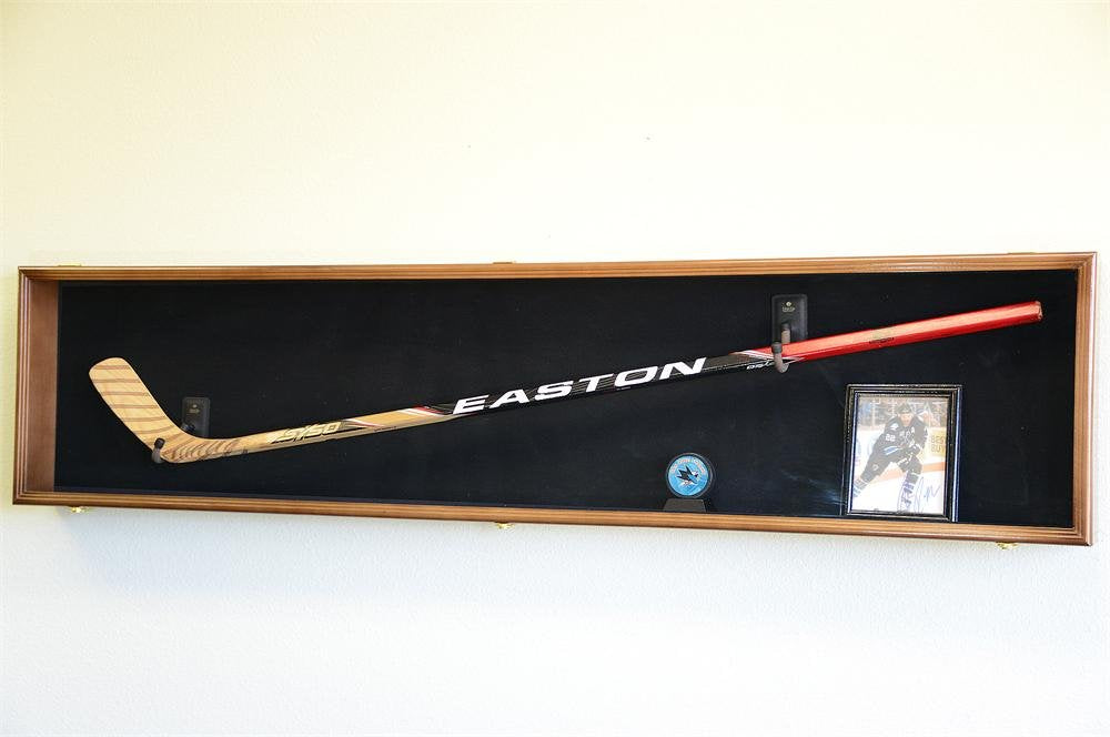 Hockey Stick Puck Display Case Rack Holder Full Size Wall Mounted