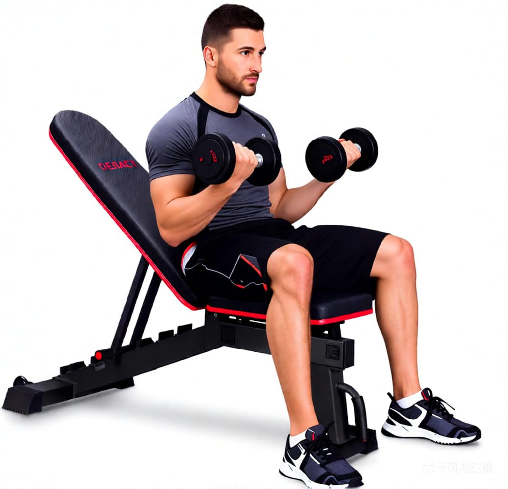 DERACY Adjustable Weight Bench for Full Body Workout, Incline and Decline Weight Bench for Indoor Workout, Home Gym