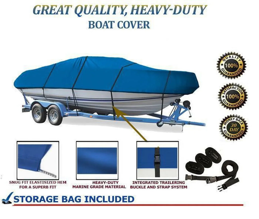 BLUE, GREAT QUALITY BOAT COVER Compatible for BAYLINER CAPRI 2050 CX BOWRIDER I/O 1998 1999 2000