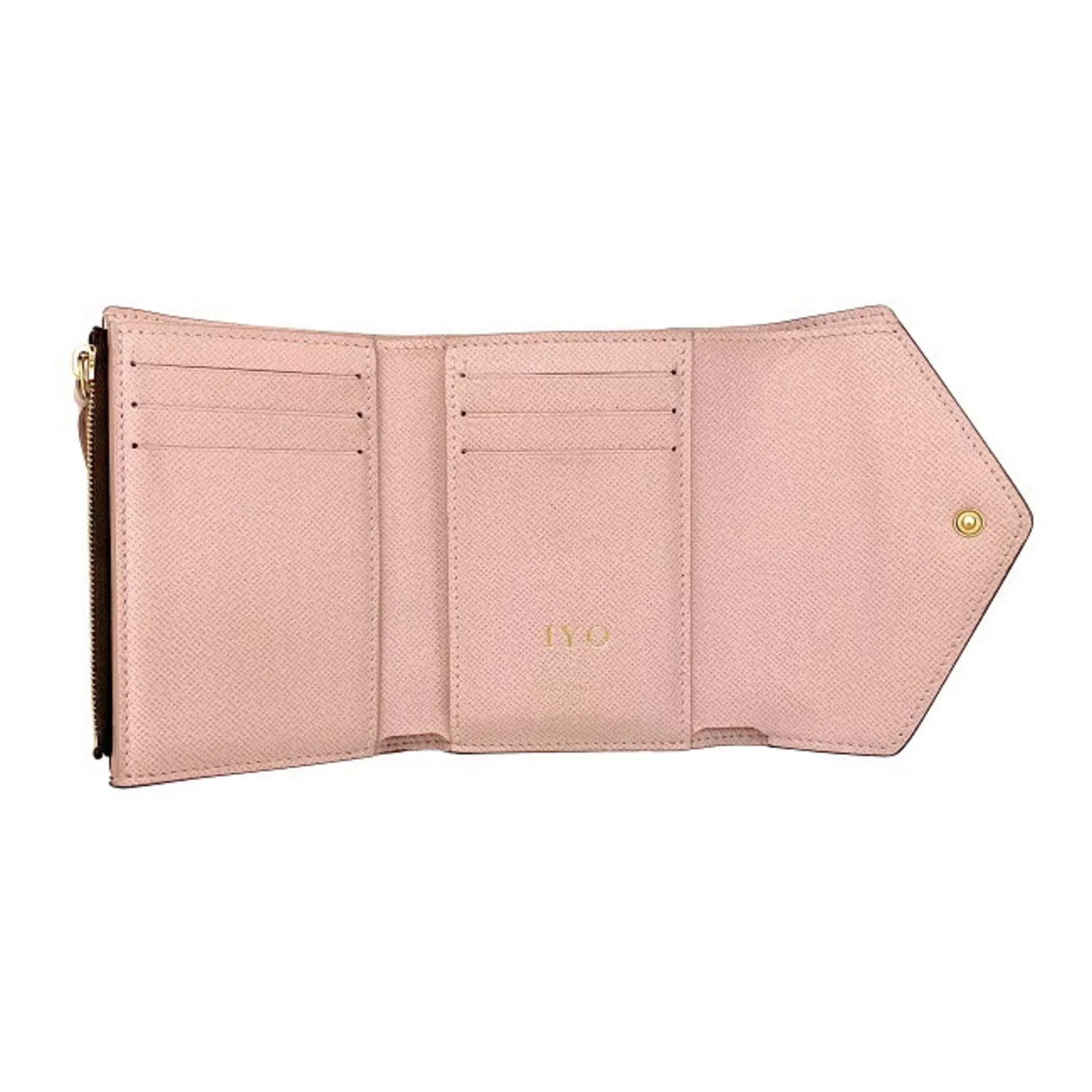 Pre-Owned Wallet Portefeuille Victorine Brown Pink Rose Ballerine Monogram M62360 Trifold NZ3119 LOUIS VUITTON Ladies (Good)