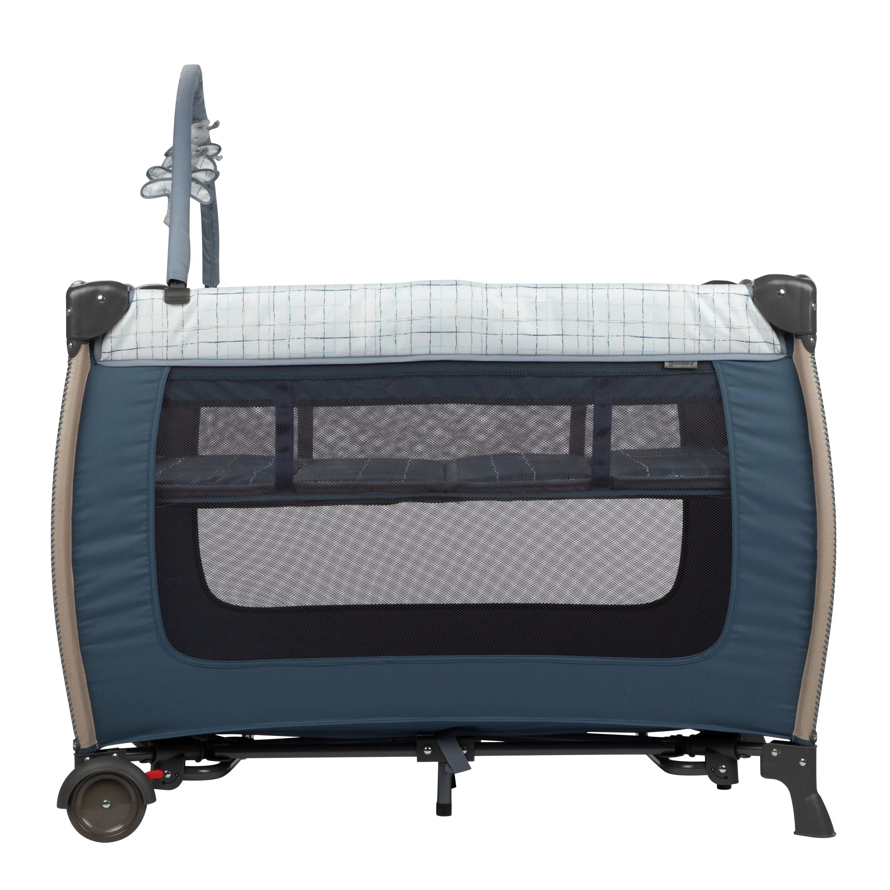 Monbebe Willow Rocking Play Yard with Full Size Bassinet, Plaid