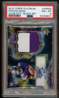 Stefon Diggs RC 2015 Topps Platinum Auto Dark Refractor (pop 2) #arpsd PSA 8