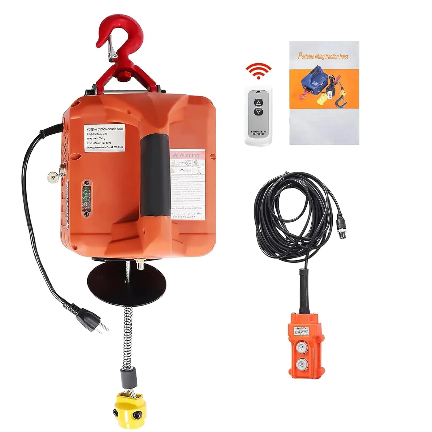 2200LBS 3-in-1 Portable Electric Hoist Unleash with Power and Versatility Wireless Remote, 110V Winch, and Crane System with Battery – Perfect for Tackling Heavy Loads