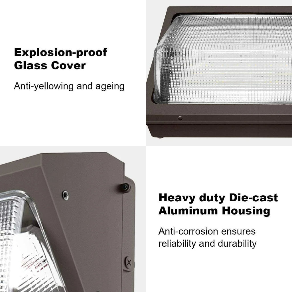 Antec 40W Outdoor LED Wall Pack Light, 5000 People 5000K, 100-277VAC, UL/DLC , IP65 Weather Resistant,
