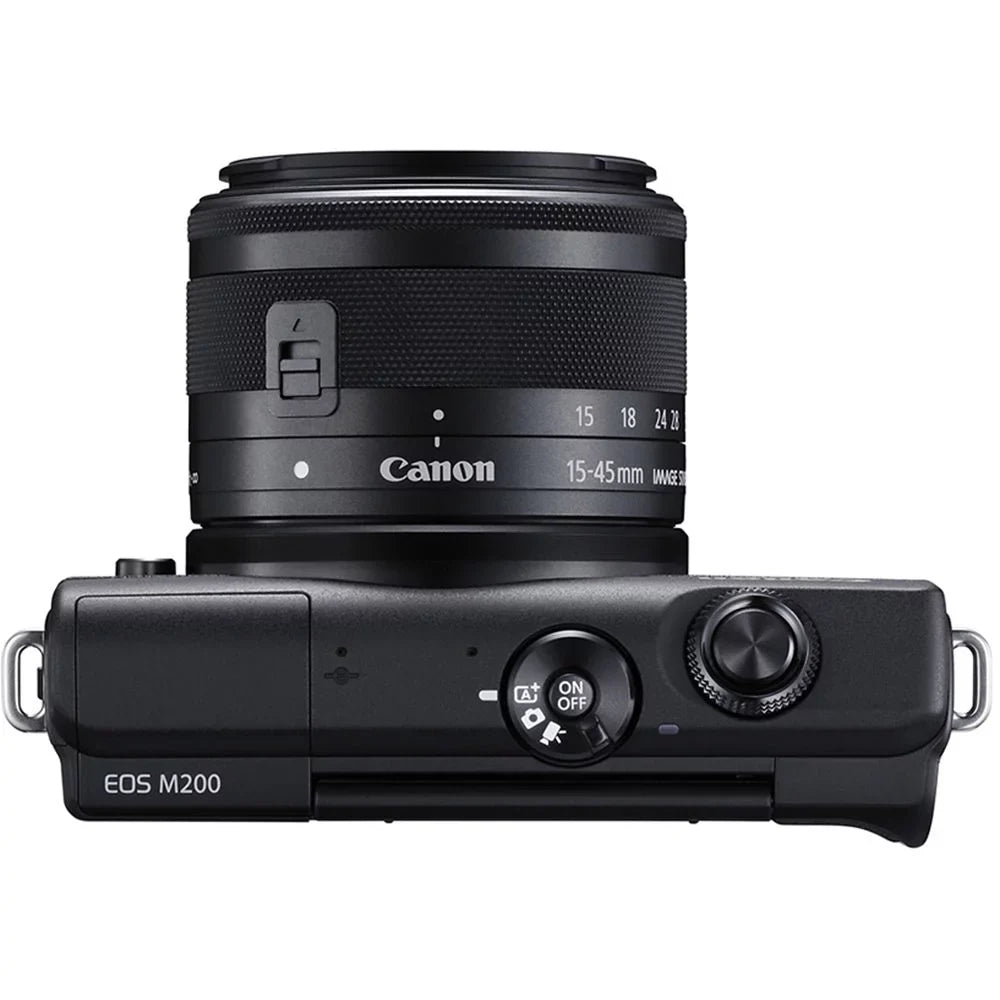 Canon EOS M200 Mirrorless Digital Camera with 15-45mm Lens Ebony - Essential 64GB Bundle