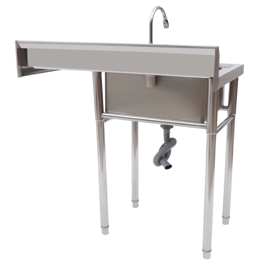 39.3* 23.6* 36.7in Stainless Steel Kitchen Utility Sink Drainboard Sink for Commercial and Home Use
