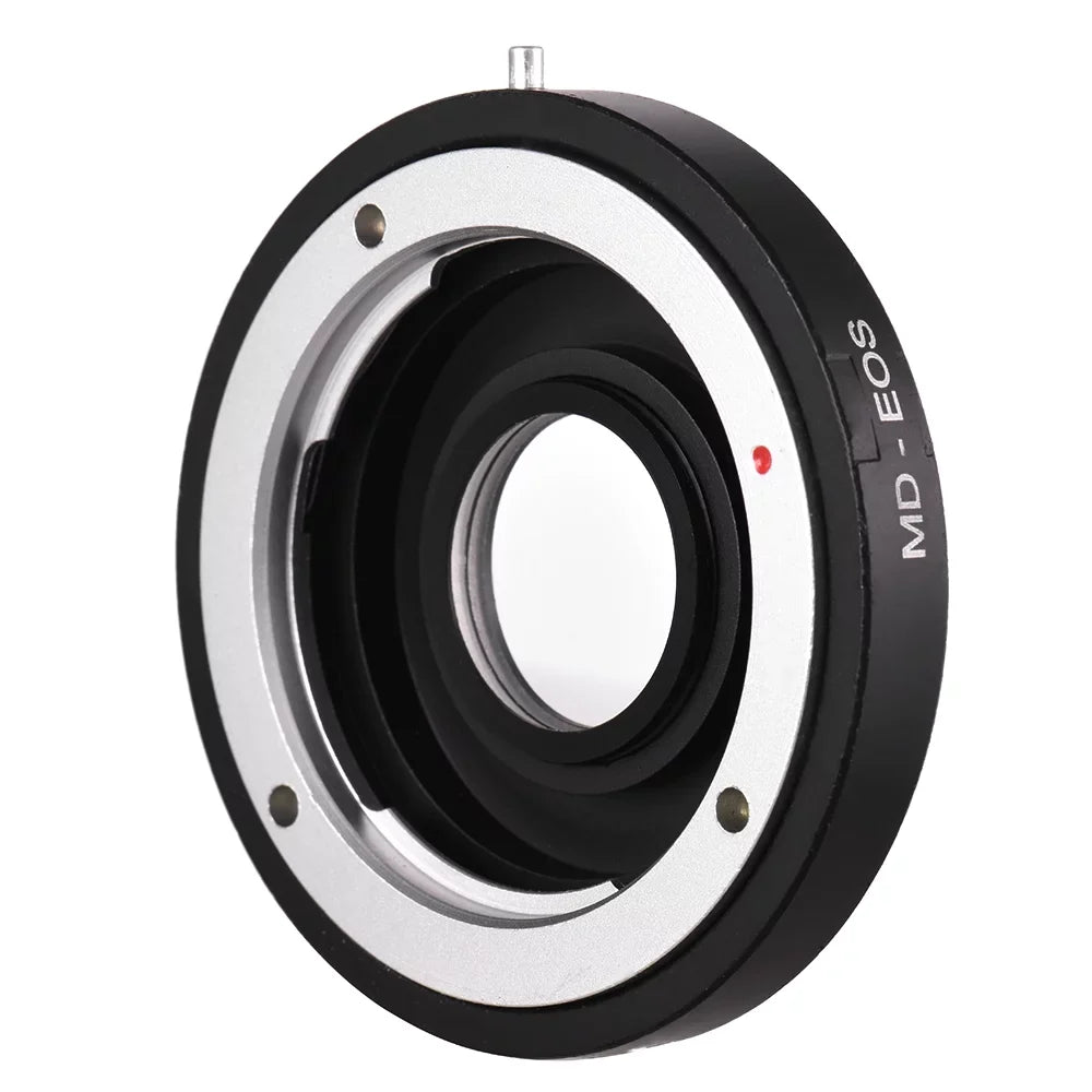MD- Lens Mount Adapter Ring with Corrective Lens for Minolta MD Lens to Fit for Canon EF Camera Focus Infinity