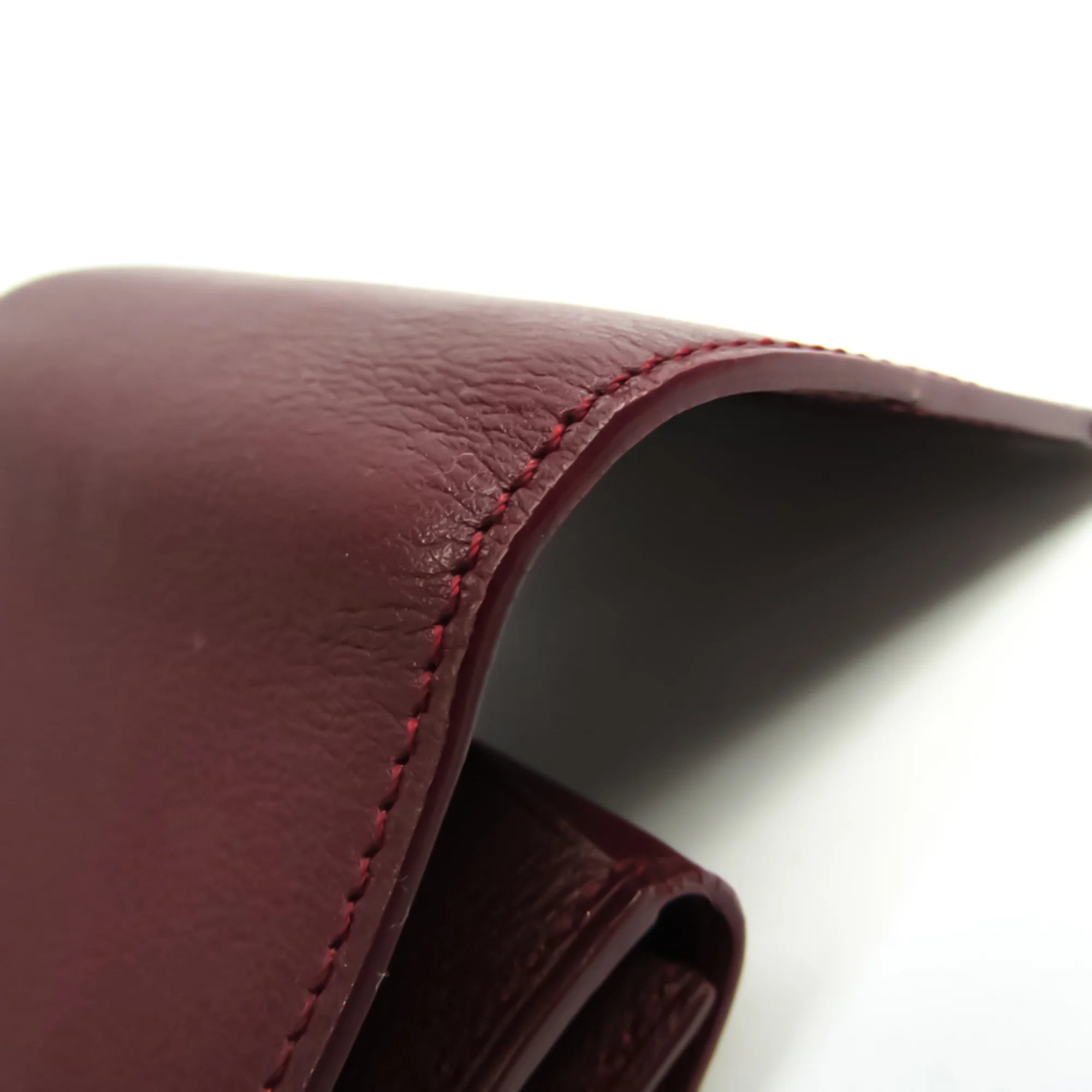 Pre-Owned Cartier Cabochon L3000570 Unisex Calfskin Coin Purse/coin Case Bordeaux (Good)