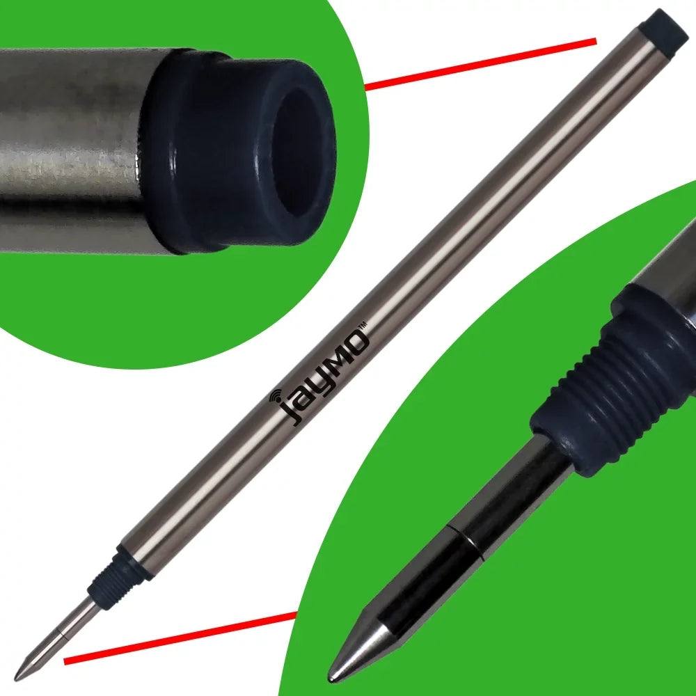 Jaymo Individuals for Montblanc 105158 - Measures 4.44 in / 113 mm Long - Rollerball Pen Refill - 12 Ebony