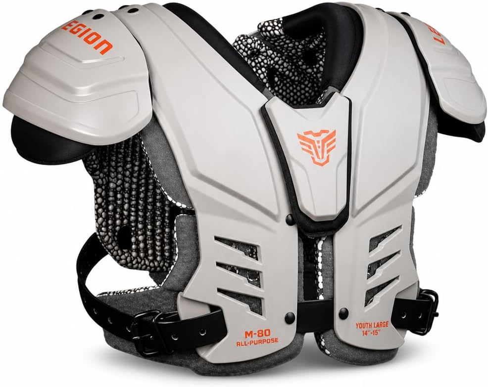Legion Youth Football Shoulder Pads, Patents Pending, Lightweight, Optimized Mobility, Enhanced Impact Protection, Industry-Best Ventilation and Cooling