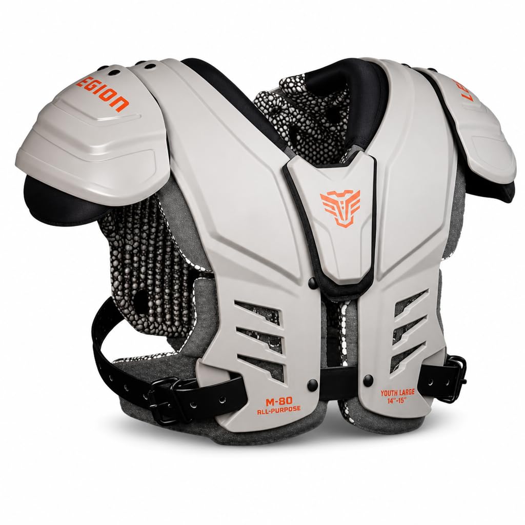 Legion Youth Football Shoulder Pads, Patents Pending, Lightweight, Optimized Mobility, Enhanced Impact Protection, Industry-Best Ventilation and Cooling