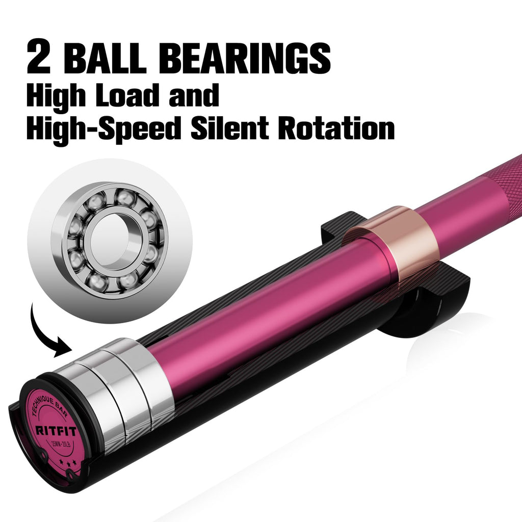 RITFIT Olympic Barbell 4ft/6ft - 2 Inch Weight Bar for Strength Training, Weightlifting, Squat, Deadlift, Bench Press, Curl, Overhead Press - 350lbs/500lbs Capacity