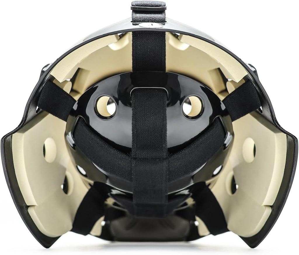 GY Hockey Helmet Combo with Facemask Senior Ice Hockey Goalie Helmet Adult/Cat-Eye Cage, Professional PC & ABS Shell/ 304 Stainless Steel Face Cage/Dual-Layer Lining