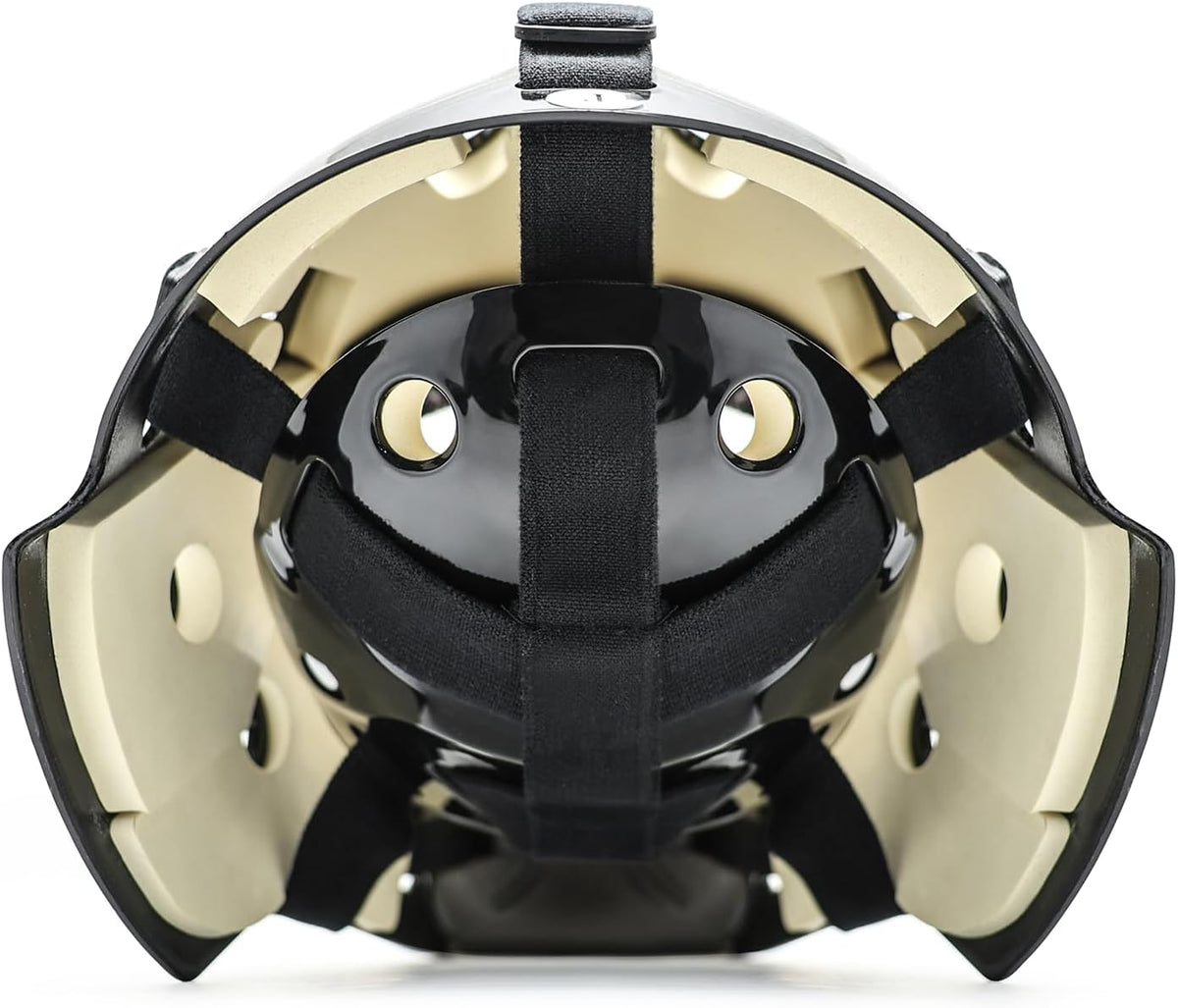 GY Hockey Helmet Combo with Facemask Senior Ice Hockey Goalie Helmet Adult/Cat-Eye Cage, Professional PC & ABS Shell/ 304 Stainless Steel Face Cage/Dual-Layer Lining