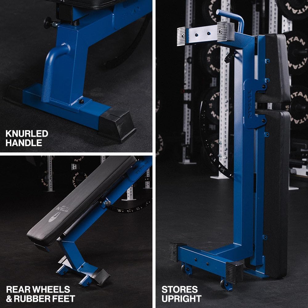 Titan Fitness Performance Series Adjustable Bench, Supports 650 LB Incline, Versatile Utility Bench for Home Gym Weightlifting, Strength Training, Flat, Incline, Upright Positions