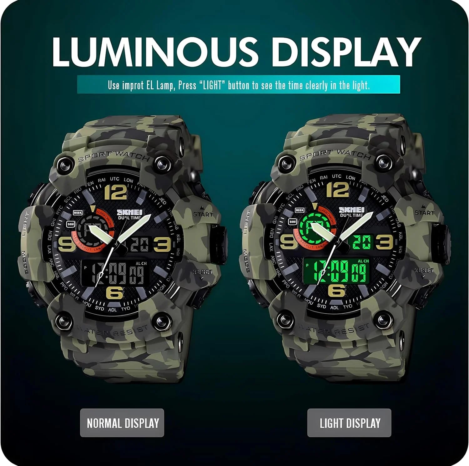 Gosasa Gentlemen Watches Multi Function Military S-Shock Sports Watch LED Digital Waterproof Alarm Watches…