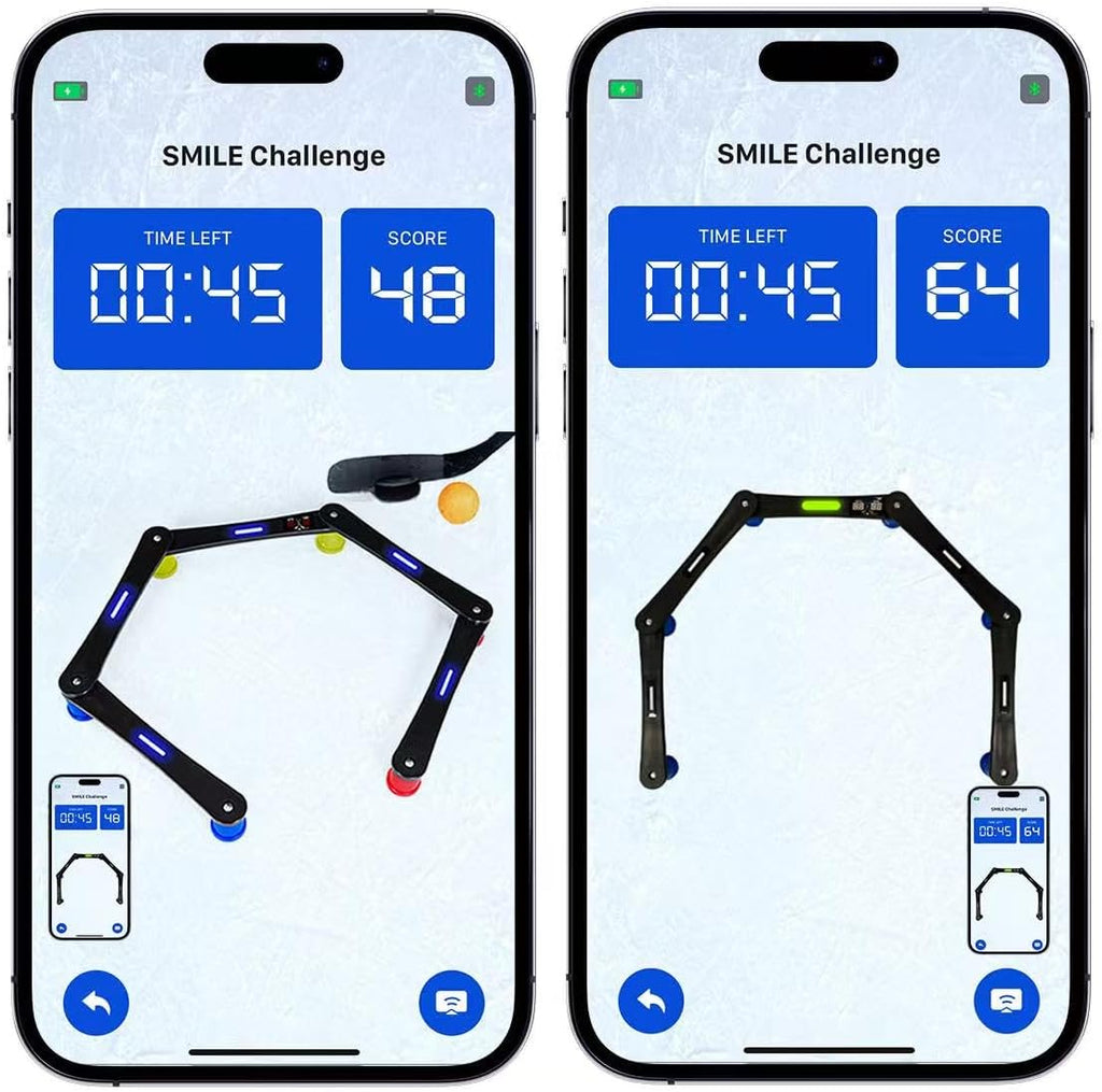 Potent Digital Stickhandling Trainer 2.0 with App-Enabled Training, Built-in Scoreboard & Countdown Timer - Practice Puck Control & Reaction Times, Portable On & Off Ice Hockey Training Aid